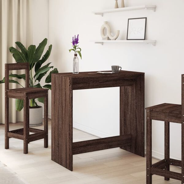 vidaXL Table de bar chêne marron 102x50x103,5 cm bois d'ingénierie