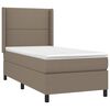 vidaXL Sommier &agrave; lattes de lit matelas LED Taupe 90x200 cm Tissu