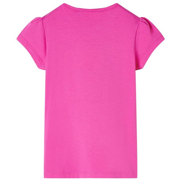 T-shirt pour enfants à mancherons rose foncé 128