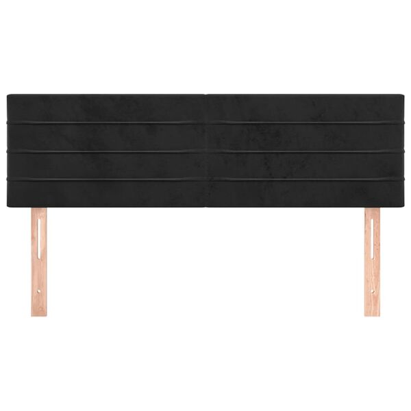 vidaXL T&ecirc;tes de lit 2 pcs Noir 72x5x78/88 cm Velours