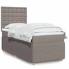 vidaXL Sommier &agrave; lattes de lit avec matelas Taupe 100x200 cm Tissu