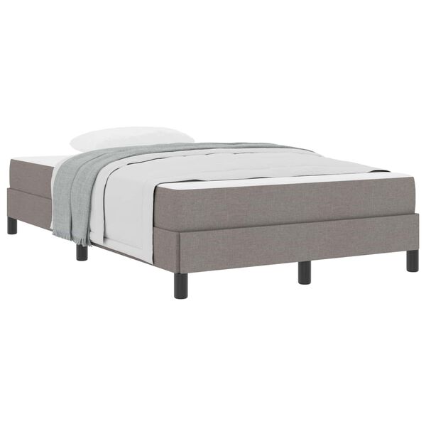 vidaXL Lit &agrave; ressorts avec matelas Taupe 120 x 200 cm tissu