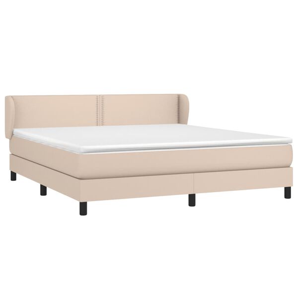 vidaXL Sommier &agrave; lattes de lit avec matelas Cappuccino 160x200 cm
