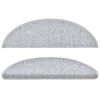 vidaXL Tapis d'escalier 10 pi&egrave;ces 56 x 17 x 3 cm Gris clair Demi-rond