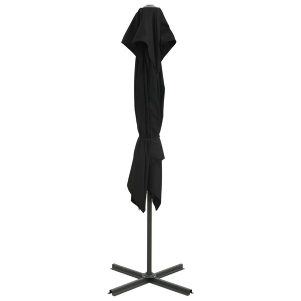 vidaXL Parasol de jardin en porte-&agrave;-faux &agrave; double toit 250x250 cm noir
