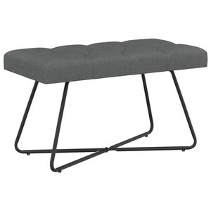 vidaXL Banc avec capitonnage bouton Gris fonc&eacute; 80 x 40 x 46 cm Tissu