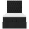 vidaXL Lit ottoman avec matelas noir 100x200 cm tissu