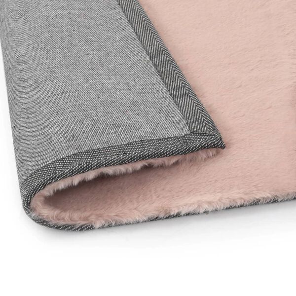 vidaXL Tapis 80x150 cm Fausse fourrure de lapin Vieux rose