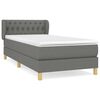 vidaXL Sommier &agrave; lattes de lit et matelas Gris fonc&eacute; 90x190 cm Tissu