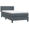 vidaXL Sommier &agrave; lattes de lit et matelas gris fonc&eacute; 100x210cm velours