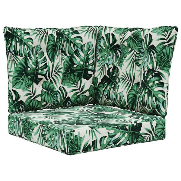 vidaXL Coussin de canap&eacute; d'ext&eacute;rieur 3 pcs Motif feuille Polyester
