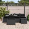 vidaXL Ensemble de canap&eacute; de jardin avec coussin 6 pcs Noir Poly rotin