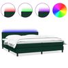 vidaXL Sommier &agrave; lattes de lit et matelas et LED vert fonc&eacute; 180x220cm velours