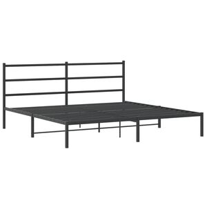 vidaXL Cadre de lit m&eacute;tal sans matelas et t&ecirc;te de lit noir 180x200 cm