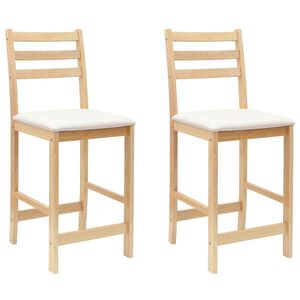 vidaXL Chaises de salle &agrave; manger 2 pcs Naturel 40 x 47,5 x 99,5 cm