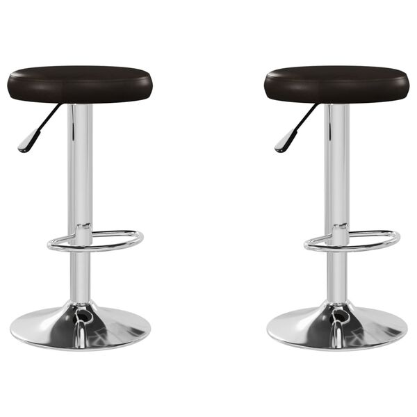 vidaXL Tabourets de bar lot de 2 marron similicuir