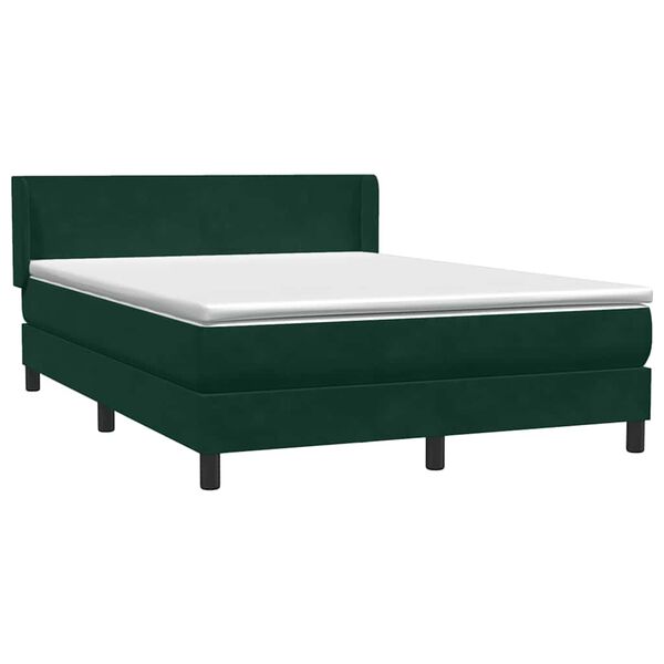 vidaXL Sommier &agrave; lattes de lit et matelas vert fonc&eacute; 160x220cm velours