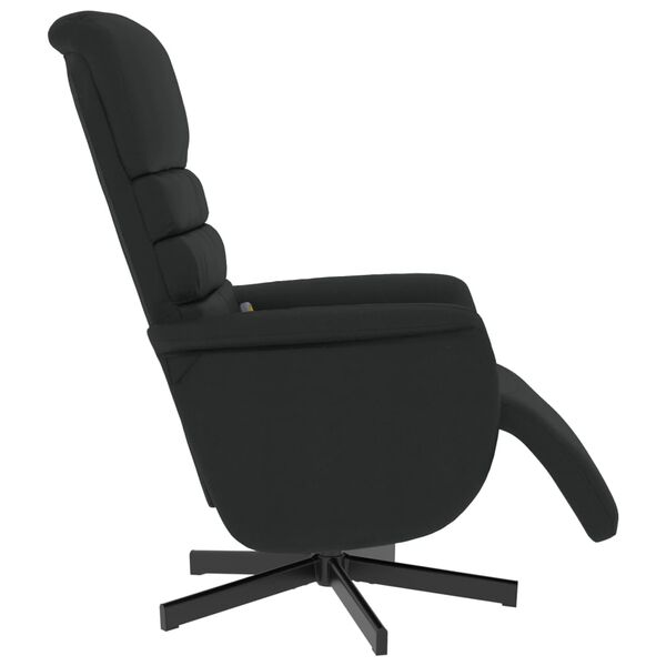 vidaXL Fauteuil inclinable de massage repose-pieds noir similicuir
