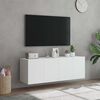 vidaXL Meubles TV muraux avec lumières LED 2 pcs blanc 60x35x41 cm
