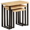 vidaXL Tables gigognes 3 pcs avec bord vivant bois de manguier massif