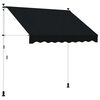 vidaXL Auvent r&eacute;tractable manuel Noir 100 cm