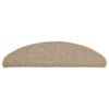 vidaXL Tapis d'escalier 15 pièces 65 x 21 x 4 cm Beige foncé Demi-rond Grand