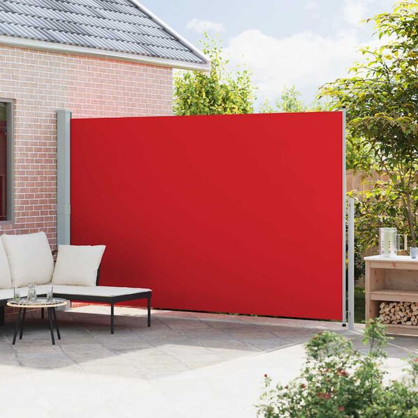 vidaXL Auvent lat&eacute;ral r&eacute;tractable de patio 220x500 cm Rouge