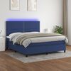 vidaXL Sommier &agrave; lattes de lit et matelas et LED Bleu 160x200 cm Tissu