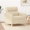 vidaXL Fauteuil Cr&egrave;me 60 cm Tissu