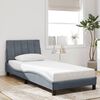 vidaXL Cadre de lit avec LED sans matelas Hanko gris foncé 90x190 cm velours