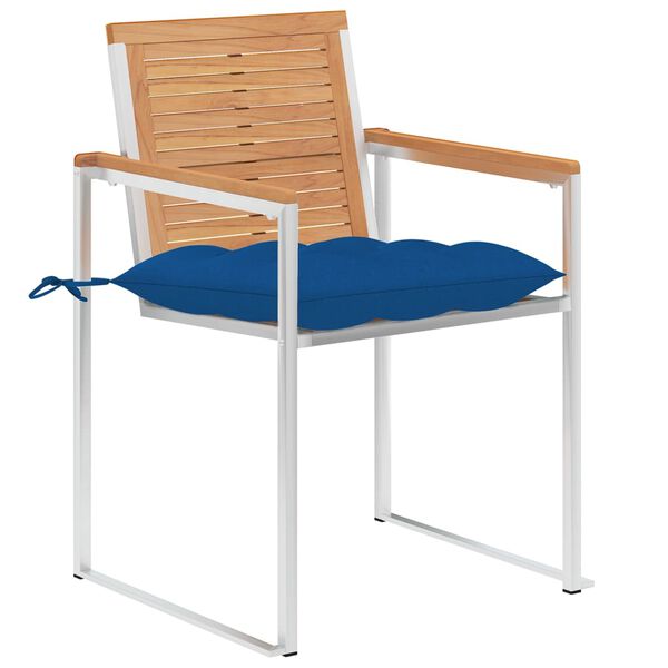 vidaXL Chaises de jardin lot de 8 avec coussins Bois de teck massif