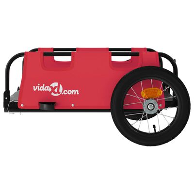vidaXL Remorque de vélo rouge tissu oxford et fer