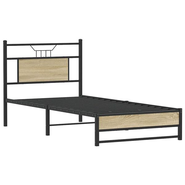 vidaXL Cadre de lit sans matelas ch&ecirc;ne sonoma 90x200 cm