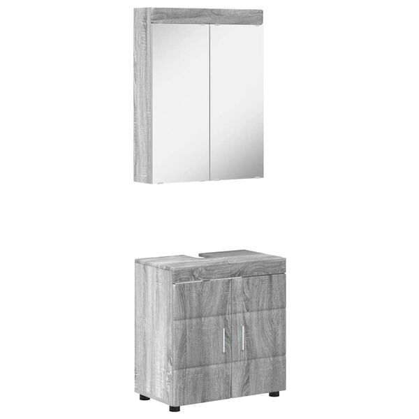 vidaXL Ensemble de mobilier de salle de bain TULUM Gris Sonoma