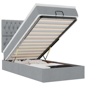 vidaXL Cadre de lit ottoman avec matelas gris clair 80x200 cm tissu
