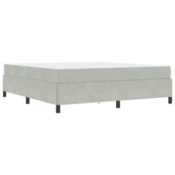 vidaXL Cadre de lit avec matelas Gris clair 180 x 200 cm tissu