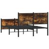vidaXL Cadre de lit en m&eacute;tal sans matelas ch&ecirc;ne fum&eacute; 120x200 cm