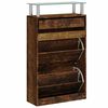 vidaXL Armoire &agrave; chaussures Ch&ecirc;ne fum&eacute; 63x24x104 cm Bois d'ing&eacute;nierie