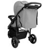 vidaXL Poussette b&eacute;b&eacute; &agrave; 3 roues Gris clair et noir Acier