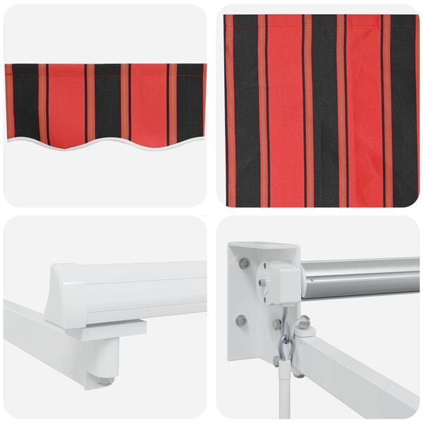 vidaXL Auvent R&eacute;tractable Ray&eacute; Orange et marron 300 x 250 cm