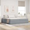 vidaXL Lit avec rangement et matelas Gris clair 200 x 200 cm Polyester