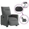 vidaXL Fauteuil inclinable de massage &eacute;lectrique Gris fonc&eacute; Tissu