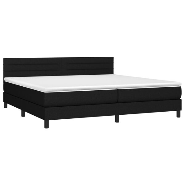 vidaXL Sommier à lattes de lit avec matelas Noir 200x200 cm Tissu