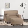 vidaXL Fauteuil avec repose-pied Cappuccino 60 cm Similicuir