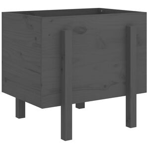 vidaXL Jardini&egrave;re gris 62x50x57 cm bois massif de pin