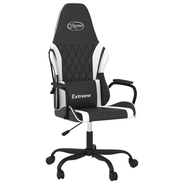 vidaXL Chaise de jeu Noir et blanc Similicuir
