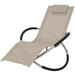 vidaXL Chaise longue g&eacute;om&eacute;trique d'ext&eacute;rieur Acier Cr&egrave;me