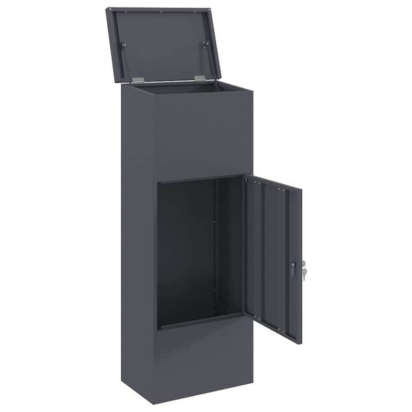 vidaXL Bo&icirc;te de d&eacute;p&ocirc;t de colis Anthracite 44,5 x 29 x 110,5 cm Acier