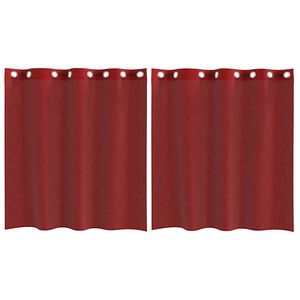 vidaXL Rideaux en voile avec &oelig;illets 2 pcs rouge bordeaux