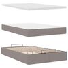vidaXL Lit ottoman avec matelas et LED Taupe 120x190 cm tissu